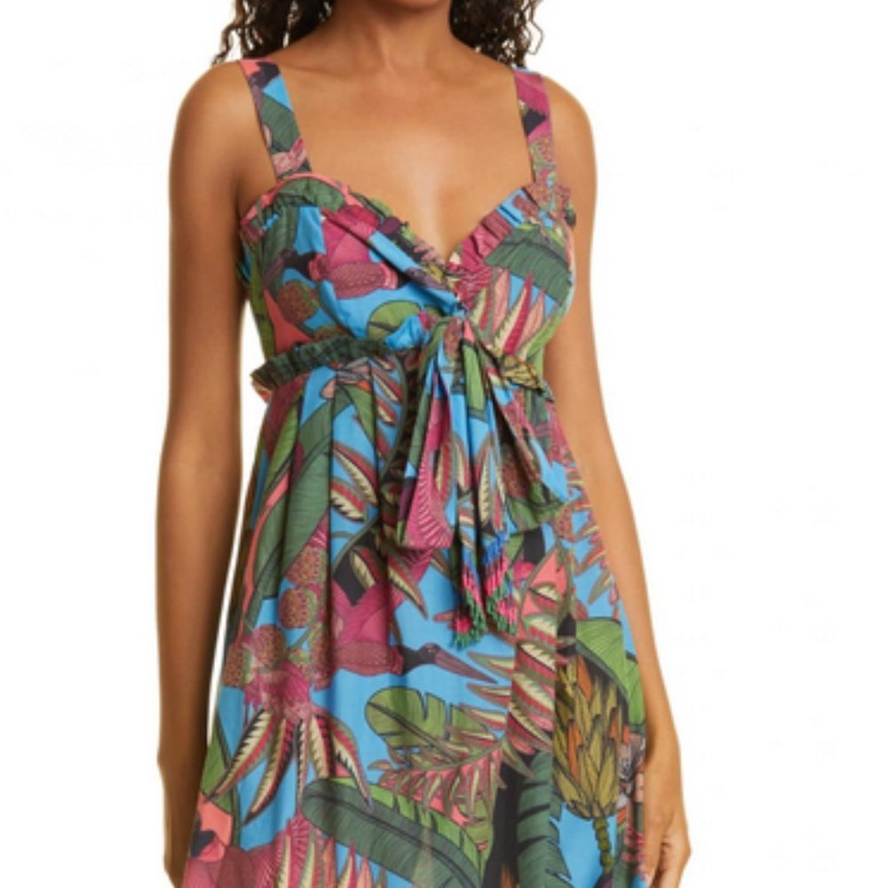 🎉Hist Pick🎉 Farm Rio Totally Tuiuiu Halter Maxi Dress size L - Picture 3 of 15